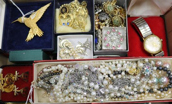 A collection of costume jewellery, etc.,